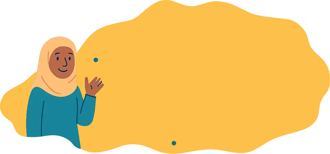 background character waving at user