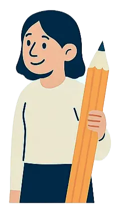 Person with a big pencil